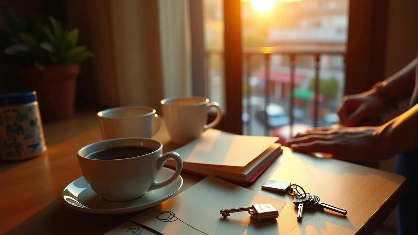 Spanish vocabulary for renting a flat in Mexico City beside keys and notebook