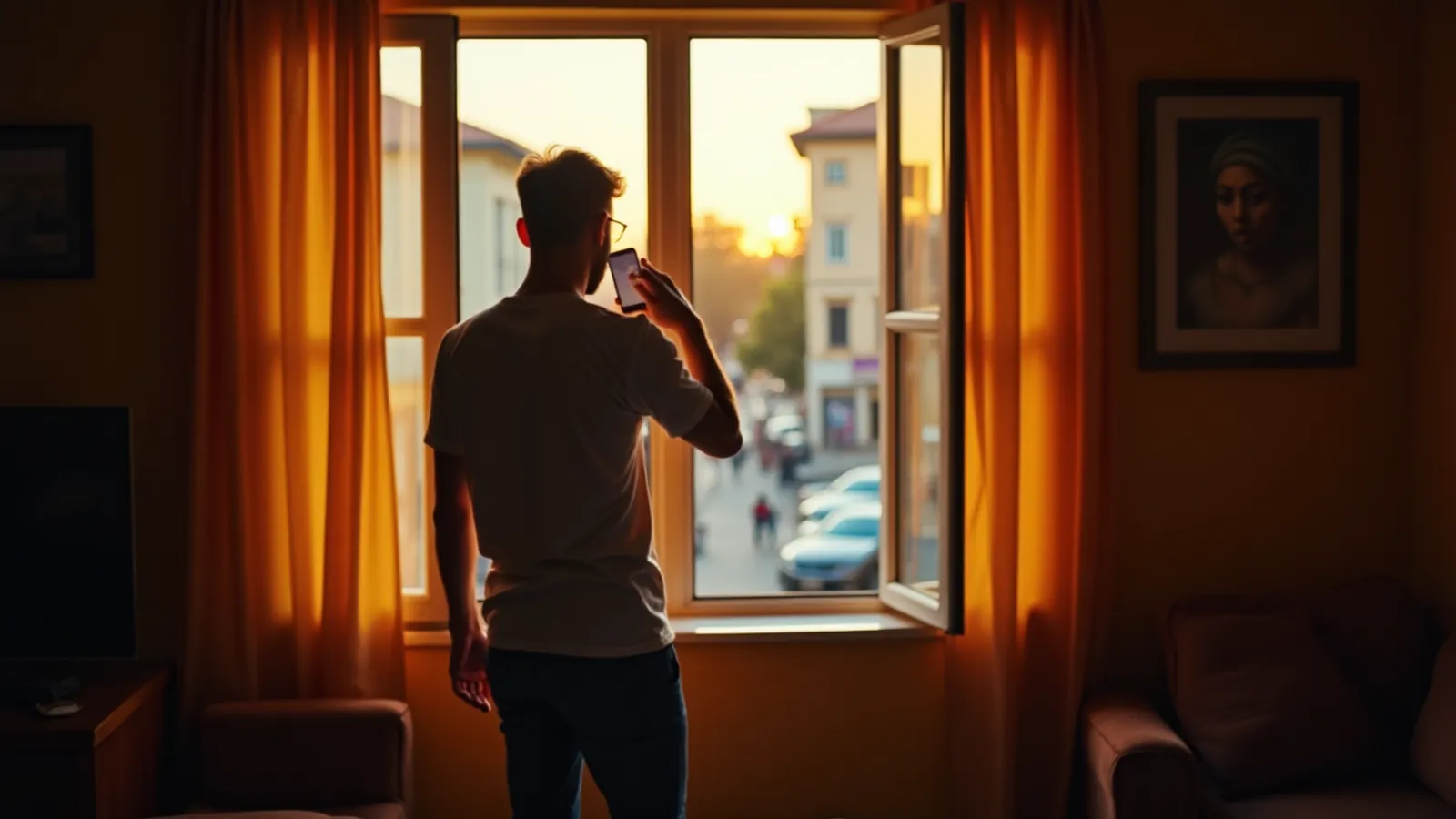 A person speaking a practice role play aloud alone by a bright window